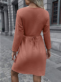 Solid Color Waist Dress Aosig