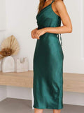 Solid Color Waist Slim Suspender Skirt Aosig
