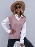 Solid Color v-neck Vest Aosig