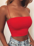 Solid Combed Cotton Strapless Tube Top Aosig