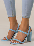 Square-toe High-heeled Stiletto Block-heel Sandals Aosig