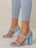 Square-toe High-heeled Stiletto Block-heel Sandals Aosig