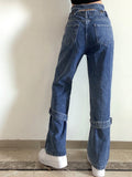 Straight Leg Denim Trousers Aosig