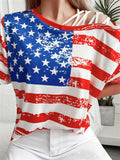 Strapless American Flag Cutout T-shirt Aosig