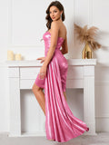 Strapless Backless Ribbon Evening Dress Aosig