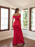 Strapless Solid Color Evening Dress Aosig