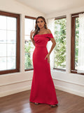 Strapless Solid Color Evening Dress Aosig