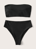 Strapless Strappy Bikini Swimsuit Aosig