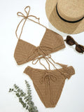 Strappy Cut-out Bikini Swimsuit Aosig