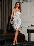 Strappy Fringe Evening Dress Aosig