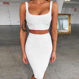 Strappy Sleeveless 2 Piece Over Knee Bandage Set Aosig