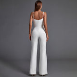 Strappy Sleeveless Backless Bandage Jumpsuit Aosig