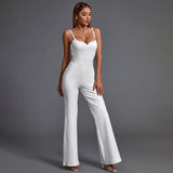 Strappy Sleeveless Backless Bandage Jumpsuit Aosig