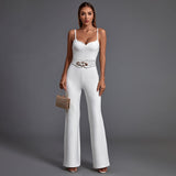 Strappy Sleeveless Backless Bandage Jumpsuit Aosig