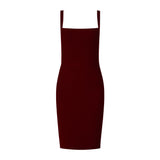 Strappy Sleeveless Backless Midi Bandage Dress Aosig