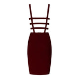 Strappy Sleeveless Backless Midi Bandage Dress Aosig