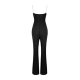 Strappy Sleeveless Bubble Beads Bandage Jumpsuit Aosig