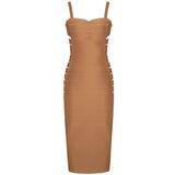 Strappy Sleeveless Cut Out Over Knee Bandage Dress PF19176 Aosig