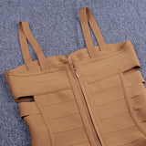 Strappy Sleeveless Cut Out Over Knee Bandage Dress PF19176 Aosig