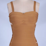 Strappy Sleeveless Cut Out Over Knee Bandage Dress PF19176 Aosig