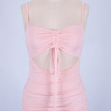 Strappy Sleeveless Cutout Over Knee Bodycon Dress HI1071 Aosig