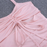 Strappy Sleeveless Cutout Over Knee Bodycon Dress HI1071 Aosig
