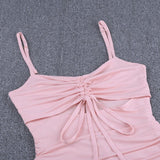 Strappy Sleeveless Cutout Over Knee Bodycon Dress HI1071 Aosig