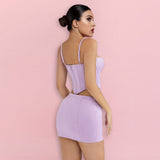 Strappy Sleeveless Exposed Waist Bodycon Set HI1327 Aosig