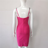 Strappy Sleeveless Midi Crystal Bandage Dress HL8881 Aosig