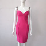 Strappy Sleeveless Midi Crystal Bandage Dress HL8881 Aosig
