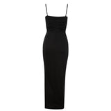 Strappy Sleeveless Midi Splicing Bodycon Dress HB76160 Aosig