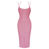 Strappy Sleeveless Midi Striped Bandage Dress HB78870 Aosig