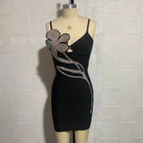 Strappy Sleeveless Mini Rhinestone Bandage Dress Aosig