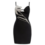Strappy Sleeveless Mini Rhinestone Bandage Dress HB79600 Aosig
