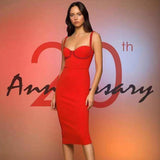 Strappy Sleeveless Over Knee Bandage Dress