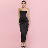 Strappy Sleeveless Slit Maxi Bodycon Dress HI1291 Aosig