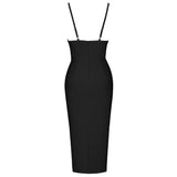 Strappy Sleeveless Slit Midi Bandage Dress PK211101 Aosig