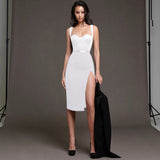 Strappy Sleeveless Slit Midi Bandage Dress PP20018 Aosig