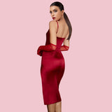 Strappy Sleeveless Slit Midi Bodycon Dress HI1267 Aosig