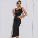 Strappy Sleeveless Splicing Midi Bandage Dress HB7475 Aosig