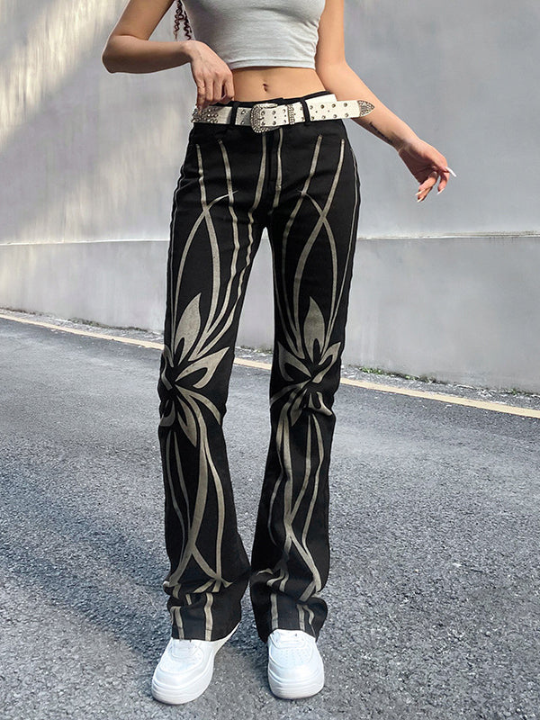 Street Contrast Color Casual Pull Up Pants Aosig