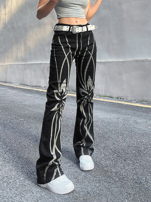 Street Contrast Color Casual Pull Up Pants Aosig