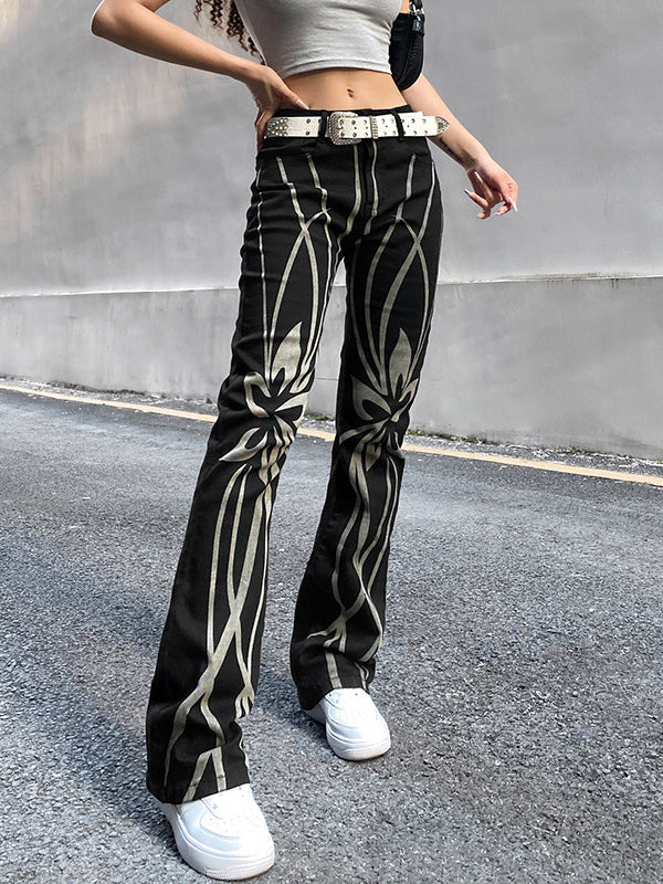 Street Contrast Color Casual Pull Up Pants Aosig