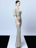 Tassel Beaded banquet evening dress Aosig