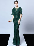 Tassel Beaded banquet evening dress Aosig