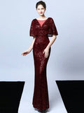 Tassel Beaded banquet evening dress Aosig