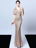 Tassel Beaded banquet evening dress Aosig