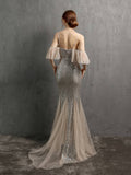 Tassel Beaded elegant evening dress Aosig