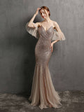 Tassel Beaded elegant evening dress Aosig