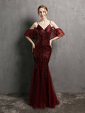 Tassel Beaded elegant evening dress Aosig